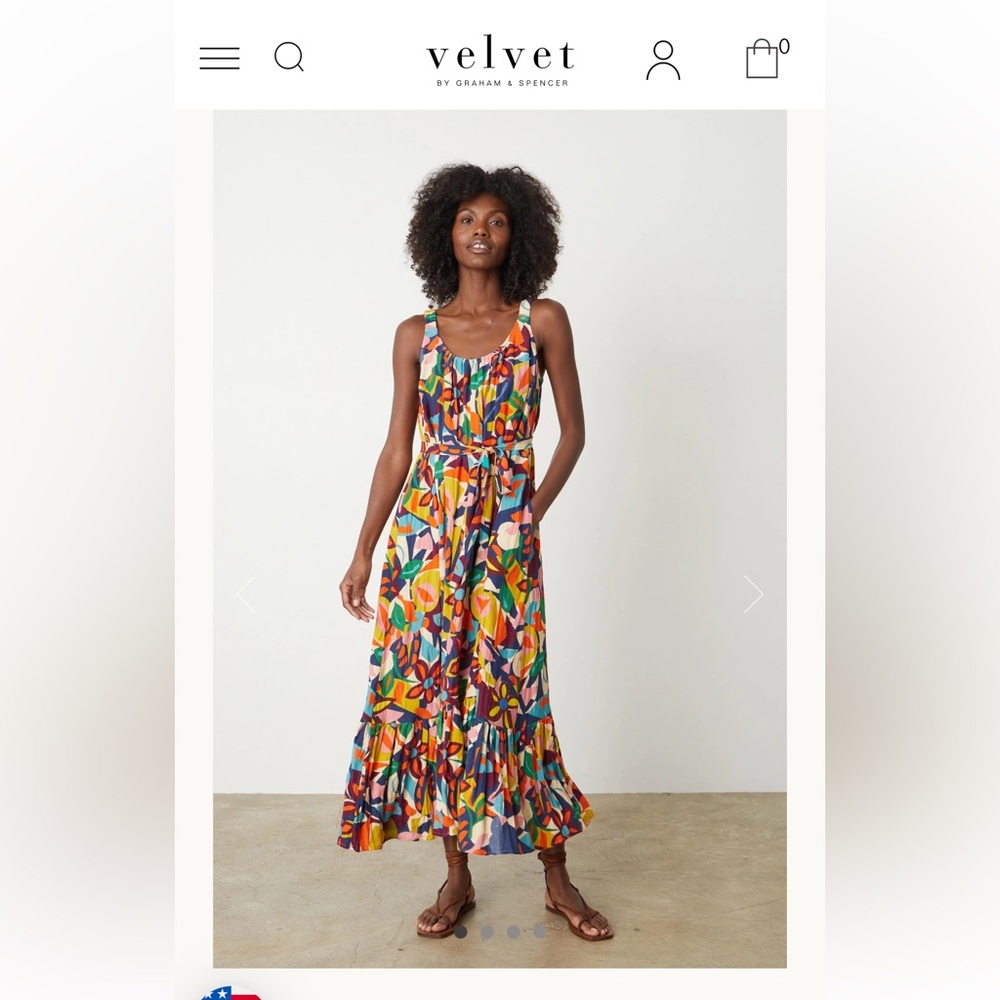 NWOT! Velvet by Graham & Spencer Estelle Linen-Blend Maxi Dress